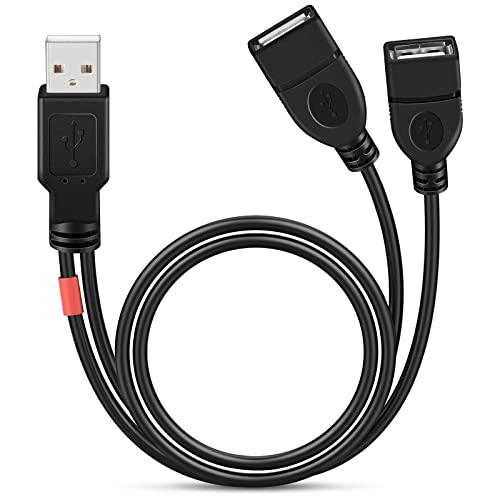Onvian USB-Splitterkabel, Stecker auf 2 Buchsen, Adapter, USB-A-Kabel, 2 Port-Hub für Daten, Laden und Synchronisieren (nur ein Port für Daten) von Onvian