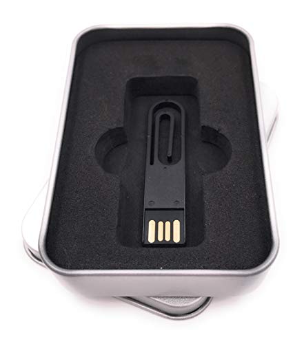 Onwomania Büroklammer Klammer Briefklammer Papier schwarz USB Stick in Alu Geschenkbox 64 GB USB 2.0 von Onwomania