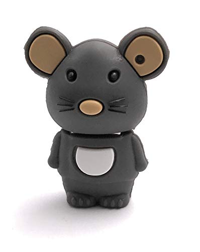 Onwomania Maus Tier Mäusschen Ratte dunkelgrau USB Stick USB Flash Drive 16GB USB 2.0 von Onwomania