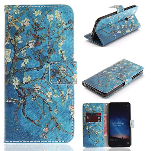 Ooboom® Huawei Mate 10 Lite Hülle Flip PU Leder Schutzhülle Handy Tasche Case Cover Wallet Standfunktion mit Kartenfächer Magnetverschluss für Huawei Mate 10 Lite - Blume von Ooboom