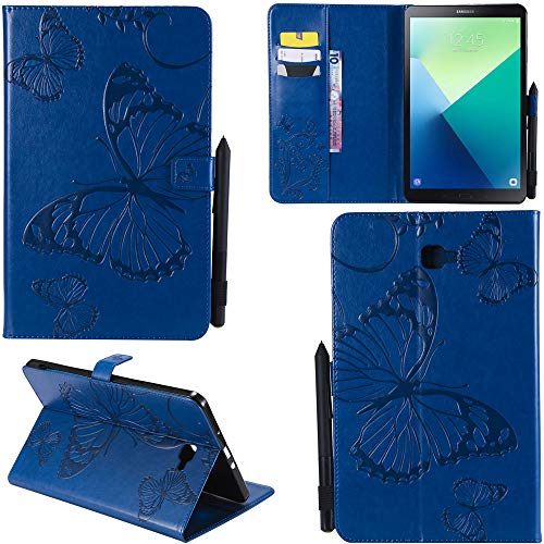 Ooboom® Samsung Galaxy Tab A 10.1 Hülle 3D Schmetterling Muster Prämie PU Leder Schutzhülle Tasche Smart Cover Case Flip Wallet Brieftasche Ständer für Samsung Galaxy Tab A 10.1 - Blau von Ooboom