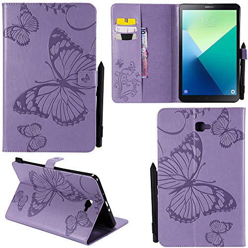 Ooboom® Samsung Galaxy Tab A 7.0 Hülle 3D Schmetterling Muster Prämie PU Leder Schutzhülle Tasche Smart Cover Case Flip Wallet Brieftasche Ständer - Lavendel von Ooboom