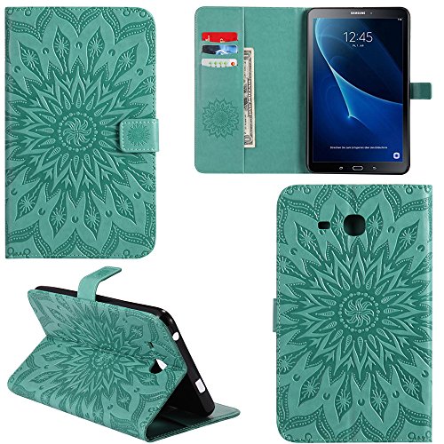 Ooboom® Samsung Galaxy Tab A 7.0 Hülle Sonnenblume Muster Flip PU Leder Schutzhülle Tasche Smart Case Cover Stand mit Kartenfach für Samsung Galaxy Tab A 7.0 - Grün von Ooboom