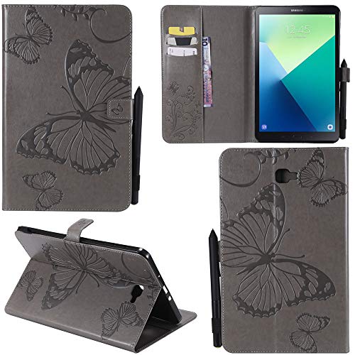 Ooboom® Samsung Galaxy Tab A 8.0 Hülle 3D Schmetterling Muster Prämie PU Leder Schutzhülle Tasche Smart Cover Case Flip Wallet Brieftasche Ständer für Samsung Galaxy Tab A 8.0 - Grau von Ooboom