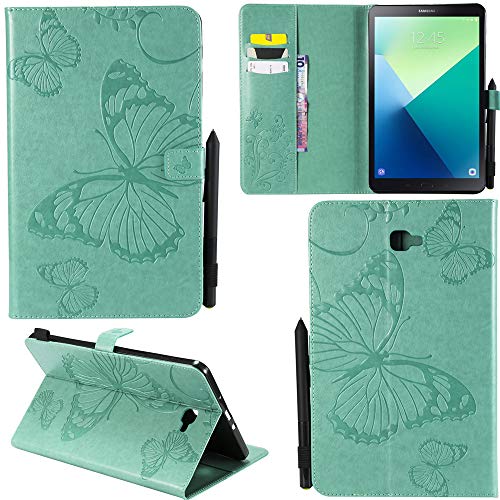 Ooboom® Samsung Galaxy Tab A 9.7 Hülle 3D Schmetterling Muster Prämie PU Leder Schutzhülle Tasche Smart Cover Case Flip Wallet Brieftasche Ständer für Samsung Galaxy Tab A 9.7 - Grün von Ooboom