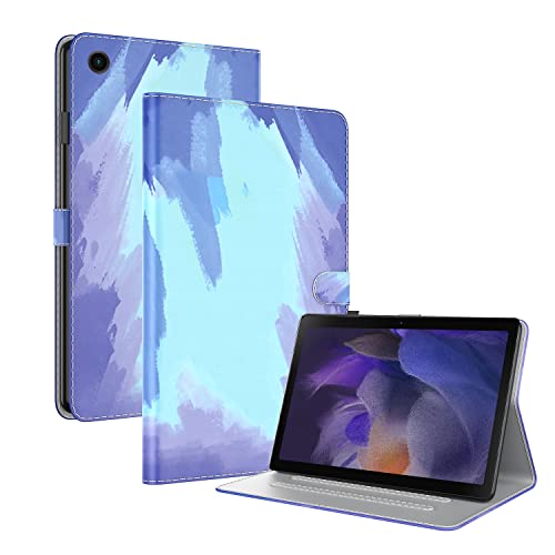 Oobooms Hülle für Realme Pad, Malerei Design Magnetische Flip Folio Smart Cover PU Leder Schutzhülle Tasche Brieftasche Wallet Case Ständer mit Kartenfächer - Blau von Oobooms