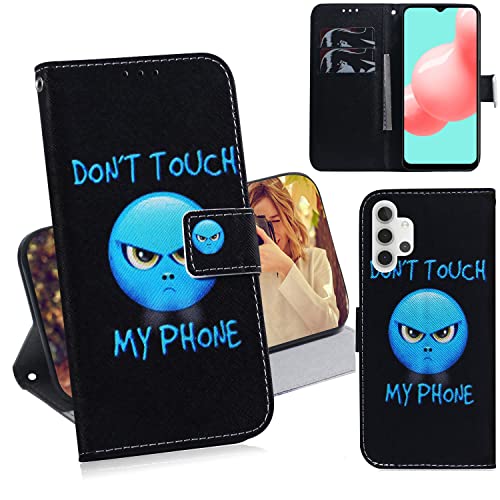 Oobooms Hülle für Samsung Galaxy A13 5G, Flip PU Leder Schutzhülle Handy Tasche Case Cover Wallet Standfunktion mit Kartenfächer Magnetverschluss - Don't Touch von Oobooms