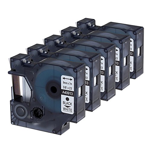 5x Oozmas kompatibel mit Dymo Etikettenband d1 9mm x 7m Weiß Beschriftungsband als Ersatz für Dymo 40913 s0720680, kompatibel mit LabelManager 160 210D 260P 280 360D 420P Beschriftungsgerät 5x Oozmas kompatibel mit Dymo Etikettenband d1 9mm x 7m Weiß Beschriftungsband als Ersatz für Dymo 40913 s0720680, kompatibel mit LabelManager 160 210D 260P 280 360D 420P Beschriftungsgerät von Oozmas