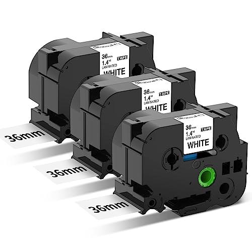 Oozmas TZe261 Bänder kompatibel mit Brother P-Touch TZe Tape 36mm TZe-261 Schwarz auf Weiß Laminiert kompatibel mit Brother P-touch PT-P900W PT-P950NW PT-9700 PT-9800, 3er-Pack Oozmas TZe261 Bänder kompatibel mit Brother P-Touch TZe Tape 36mm TZe-261 Schwarz auf Weiß Laminiert kompatibel mit Brother P-touch PT-P900W PT-P950NW PT-9700 PT-9800, 3er-Pack von Oozmas