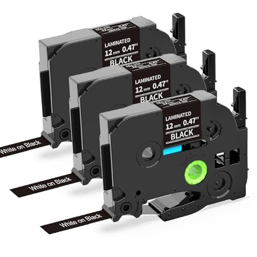 Oozmas TZe335 Bänder Kompatibel mit Brother Ptouch Schriftband 12mm TZ 0.47 Tape TZe-335 Weiß auf Schwarz, Kompatibel mit Brother P-touch CUBE Plus H107B H105 H110 P300BT D400 E100, 3er-Pack Oozmas TZe335 Bänder Kompatibel mit Brother Ptouch Schriftband 12mm TZ 0.47 Tape TZe-335 Weiß auf Schwarz, Kompatibel mit Brother P-touch CUBE Plus H107B H105 H110 P300BT D400 E100, 3er-Pack von Oozmas