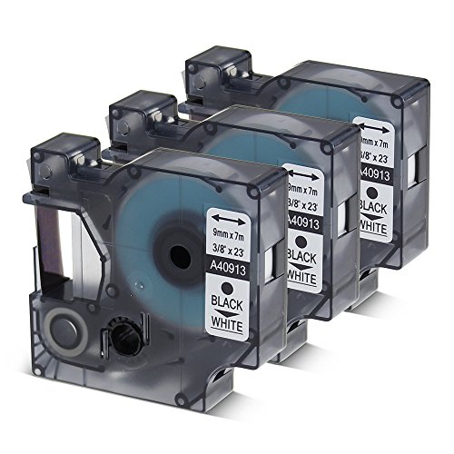 Oozmas Schriftband kompatibel mit Dymo D1 40913 s0720680 9mm x 7m schwarz auf weiß, Etikettenband für DYMO LabelManager LM160 LM210D LM260P LM280 LM360D LM420P, 3er-Pack Oozmas Schriftband kompatibel mit Dymo D1 40913 s0720680 9mm x 7m schwarz auf weiß, Etikettenband für DYMO LabelManager LM160 LM210D LM260P LM280 LM360D LM420P, 3er-Pack von Oozmas