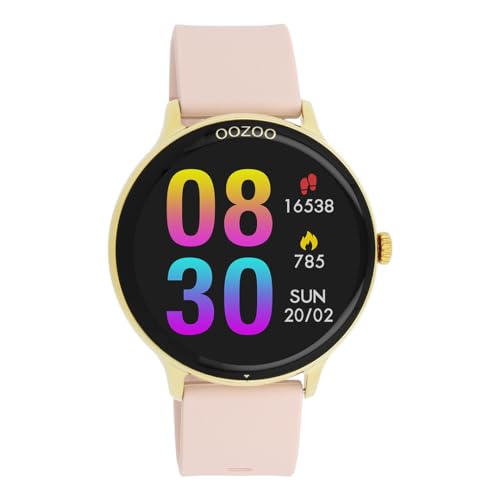 Oozoo - Vielseitige Smartwatch Damen mit 20mm Silikonarmband | Fitnesstracker mit Pulsmesser, Schrittzähler & Schlafmonitoring | Smartwatch rund IOS & Android kompatibel | 33mm Touchscreen | IP67 von Oozoo