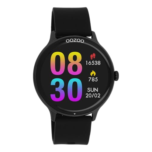 Oozoo - Vielseitige Smartwatch Herren mit 20mm Silikonarmband | Fitnesstracker mit Pulsmesser, Schrittzähler & Schlafmonitoring | Smartwatch rund IOS & Android kompatibel | 33mm Touchscreen | IP67 von Oozoo