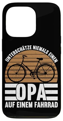 Unterschätze Niemals Einen Opa Auf Einem Fahrrad Opa Witze Hülle für iPhone 13 Pro von Opa Fahrrad Radfahrer Biker Großvater Sprüche