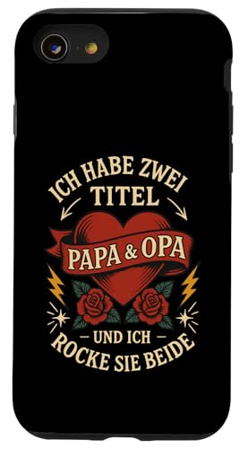 Opa Vatertag Zwei Titel Opa Papa und rocke beide Lustig Opa Hülle für iPhone SE (2020) / 7 / 8 von Opa TShirt Vatertag Opa Spruch Vatertagsgeschenk