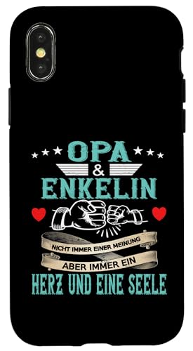 Opa und Enkelin Vatertag Geburtstag Geschenkidee Partnerlook Hülle für iPhone X/XS von Opa Vatertagsgeschenk Geburtstagsgeschenk Herren