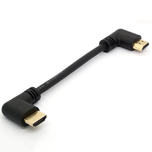 90 Grad HDMI 2.0 Verlängerungskabel, HDMI-Stecker rechtwinklig auf HDMI-Stecker, linker Winkel, Adapter, unterstützt 4K x 2K, 3D Video, Ethernet, Audio Return Channel von OpenII