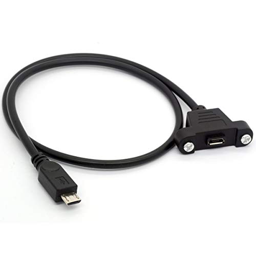 OpenII Micro USB Typ B Stecker auf Buchse Verlängerungskabel für Raspberry Pi, Arduino, Feather Montage auf Schraubpaneel – 50 cm von OpenII