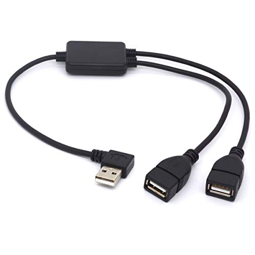 OpenII USB-Splitter-Kabel, Upgrade-Chip, abgewinkelt, USB 2.0 A-Stecker auf Dual-Buchse, Datensynchronisation, Ladeadapter, Kabel (unterstützt alle Geräte) (rechts) von OpenII