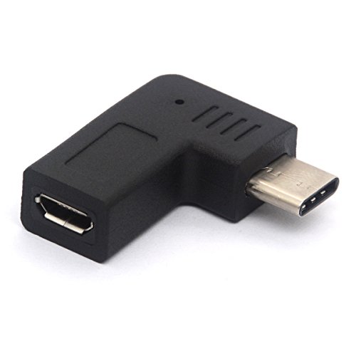 Rechtwinkliger USB-C-Stecker auf Micro-USB-Buchse, OTG (On The Go), Adapter, Micro-auf-Typ-C, Lade-/Datensynchronisation, Konverter von OpenII