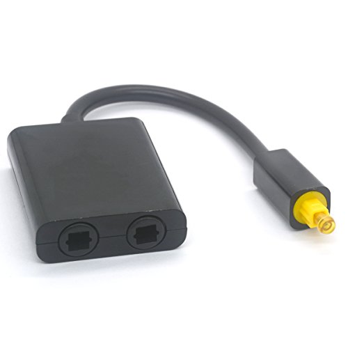 Toslink Audio-Splitter-Adapter 1 in 2, digital, optisch, Glasfaseroptik, Audiokabelschalter, schwarz von OpenII