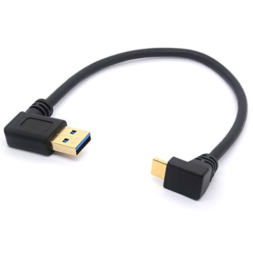 USB Typ C Verlängerungskabel, vergoldet, USB 3.0 Stecker auf 90 Grad nach oben nach unten abgewinkelt, Typ C Kabel, Datensynchronisation und Ladekonverter, Adapter von OpenII