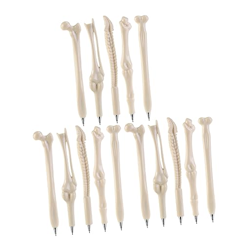 Operitacx 1 Satz 15 Stück Knochen Kugelschreiber Knochenstift -stift Party Für Multipack Skelett Horror-stifte Student Schmücken Gothic-stifte Halloween Schule Plastik Weiß von Operitacx