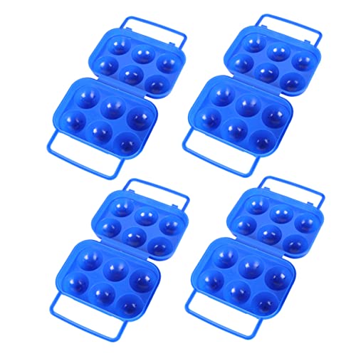 Operitacx 1 Satz 4 Stück Eierkarton storage boxes aufbwahrungs-box ablagekasten Eierbox für Camping Eierlagerung farbig Inhaber Aufbewahrungsbehälter für Eier Lebensmittelbehälter pp Blue von Operitacx