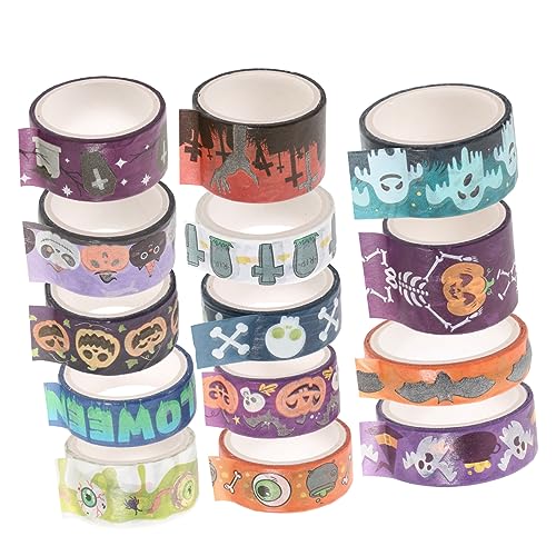 Operitacx 1 Satz Dekoratives Klebeband Zum Basteln Gruseliges Scrapbook Kürbisgeist Papierband Halloween Halloween Feiertagsband Verpacken Festivalverpackung Verpacken 14Rollen von Operitacx