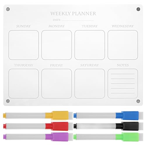 Operitacx 1 Set Wochenplan-Schreibtafel Magnetische Wandtafel Tagesplanungstafel Acryl-Magnettafel Für Kühlschrank Wandtafel Acryl A4 Dreidimensionale Transparente Kühlschranktafel von Operitacx