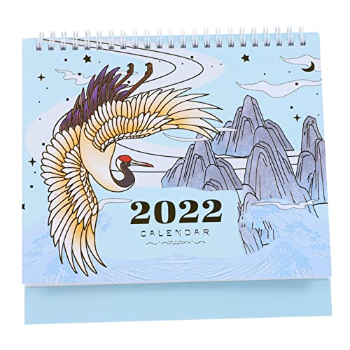 Operitacx 1 Stück 2022 2022 Kleiner Tischkalender Heftklammern Tischkalender 2021 2022 Schreibtisch Wochentischkalender Monatskalender Bürokalender Klappkalender Taschenkalender von Operitacx