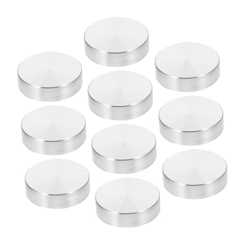 Operitacx 10 Stück Runde Aluminiumscheibe, gewinde, 30 Mm, Glastischhalterung, Kreisförmige Metallplatten-hardware Für Die Verstärkung Der Glasplatte von Operitacx