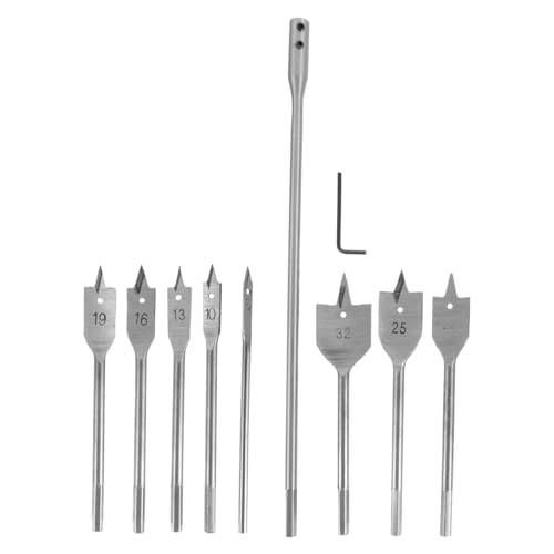 Operitacx 10Stücke Teiliges Holzbohrer für Präzise Holzarbeiten Flachbohrer mit Klingen für Sperrholz und Hochcarbonstahl für Langlebige von Operitacx