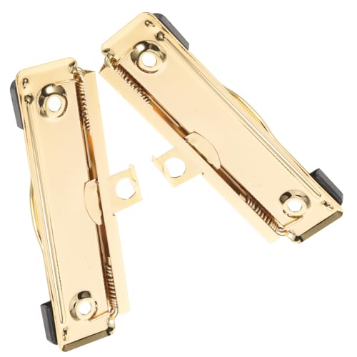 Operitacx 2 Stück Büroklammern Klemmen Planke Chip Spender Heftklammern groß klemmbrett halterung papierklammer paper clip Binder-Clip-Dekorationen Befestigungsclips für Dokumente Abs Golden von Operitacx