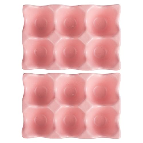 Operitacx 2 Stück Eier aufbewahrung platte kühlschrankorginizer kühlschranl organisator Eierkühler Eier Schutzablage Inhaber Kühlschrank Eierhalter Lagerbehälter Eierhalter aus Keramik Rosa von Operitacx
