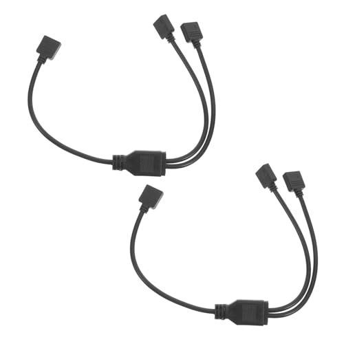 Operitacx 2 Stück Motherboard-synchron Isator Computerkomponentenverlängerungskabel Rgb-splitter Interne Steckerverlängerungskabel Rgb Motherboard -kabel Black Metall von Operitacx