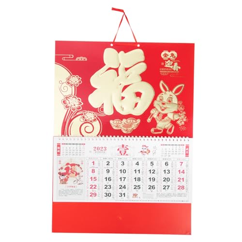Operitacx 2023 Jahr Des Hasen-kalenders Tagebuch Mauer 2023 Monatlich Mini Neujahrskalender Mondkalender 2023 Kalender Zum Aufhängen Aus Papier Wandkalender 2023 Kaninchen Für Weißer Karton von Operitacx