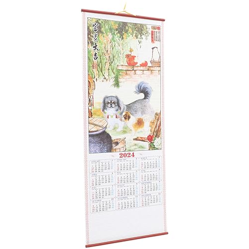 Operitacx 2024 Chinesischer Wandkalender Jahr Des Drachenkalenders 2024 Neujahrs-Hängekalender Fengshui-Glücksmonatskalender Für Das Frühlingsfest von Operitacx