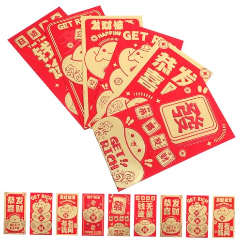 Operitacx 24 Stück Glücksgeldumschläge Für Das Chinesische Neujahr Traditionelle Rote Päckchen Cartoon-designs Zum Feiern von Operitacx