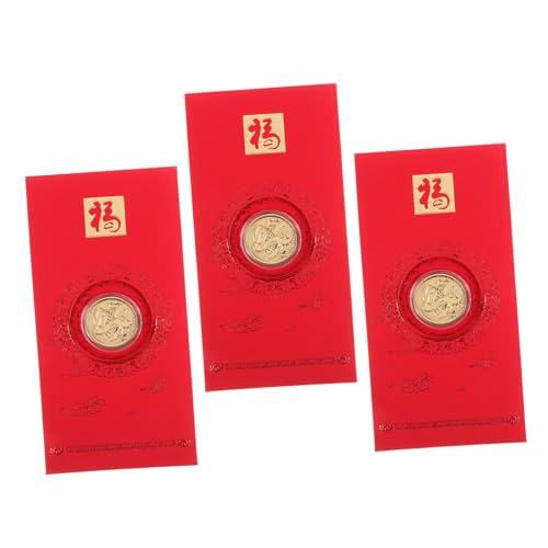 Operitacx 3er-pack Chinesische Rote Umschläge mit Schlangenmotiv Hong Bao Glücksgeld Geldtaschen für Das Festival 2025 Operitacx 3er-pack Chinesische Rote Umschläge mit Schlangenmotiv Hong Bao Glücksgeld Geldtaschen für Das Festival 2025 von Operitacx