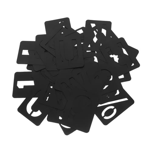 Operitacx 42 Stück Vorlage für Zahlenbuchstaben Wandmalerei Schablonen Wiederverwendbare Schablonen Formen Schablonen Set möbel kleine Buchstabenschablonen Holzbrennschablonen pp Black von Operitacx