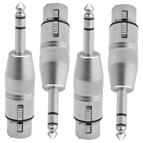 Operitacx 4Stücke Klinkenadapter Robuste Audioanschlussadapter für Mikrofone Kopfhörerverstärker Gitarren Hohe Kompatibilität für Aufnahmestudios Live Auftritte von Operitacx