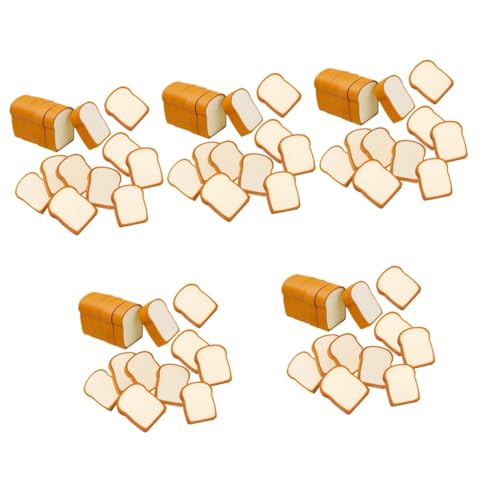 Operitacx 5 Sätze Radiergummi in Toastbrotform Klassenzimmer Belohnungen Geburtstag Klein Radiergummi Radierer Brot-radiergummis Cartoon-modell-radiergummis 16 Stück * 5 von Operitacx