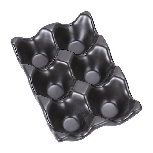 Operitacx 6 Eierhalter aus Keramik Eierhalter für Schwarz Eierschalen Kühlschrank Lagerung küche organisation küchen organisation easy putz platzsparend Aufbewahrungsbehälter für Eier Black von Operitacx