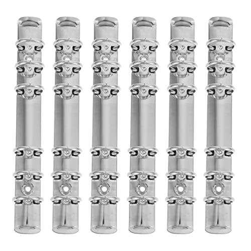 Operitacx 6 Stück Metall A6 Notizbuch 6 Ring Binder Mechanismus Ersatz Kit Edelstahl A6 Binder Lose Blatt Binden Kämme Lose Blatt Snap für persönliche Organizer Binder Planer von Operitacx