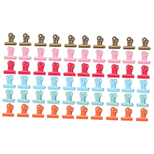 Operitacx 80 Stück Rosa Mini-Ordner Mini-Ordnerklammern Taschenklammer Aus Edelstahl Büroklammern Metallklammern Zum Umklappen Papierhalter Büroklammern Aktenklammern Japanische von Operitacx