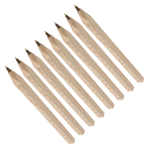 Operitacx 8pcs Signature Stift Mit Lineal Glattes Holzmaterial Komfortable Square Design Ideal Für Büroschulen Und Hausgebrauch von Operitacx