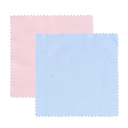 Operitacx Bildschirmreiniger Mikrofaserstoff Mikrofaser- 100 Stück Premium-Tuch Für Brillen Sonnenbrillen Kameralinsen Handys 10 X 10 Cm (50 Stück Blau + 50 Stück Rosa) Brillenputztuch von Operitacx