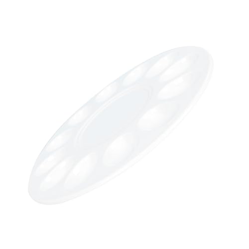 Operitacx Deviled Egg Tablett groß Tabletts Träger Tablett mit teuflischen Eiern Lagerung eierplatte egg tray eieraufbewahrung ei halter Eierhalter aus Melamin Eierspeise Keramik Weiß von Operitacx