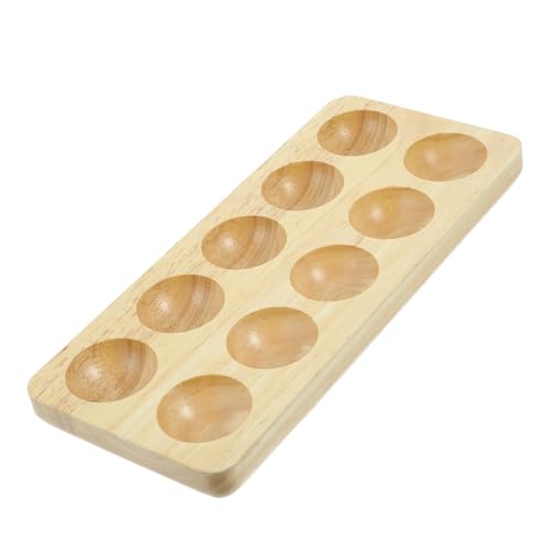Operitacx Eierschale aus Massivholz Veranstalter Inhaber Träger Kapazität Etiketten für kühlschrank eierhalter egg holder for refrigerator Organizer aus Holz Ei-Ausstellungstablett hölzern von Operitacx